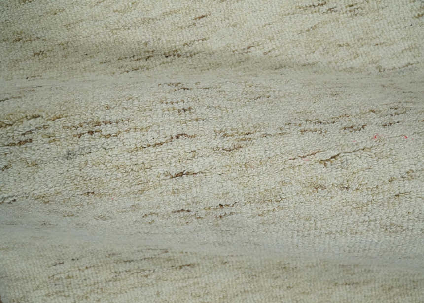 Ivory and Brown Abstract Hand Tufted Multi Size Natural Wool Area Rug