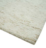 Ivory and Brown Abstract Hand Tufted Multi Size Natural Wool Area Rug