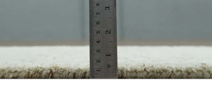 Ivory and Brown Abstract Hand Tufted Multi Size Natural Wool Area Rug