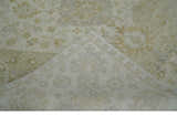 Ivory and Brown distressed finished Traditional Floral Low Pile Multi Size wool Area Rug