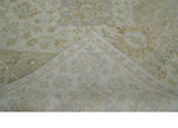 Ivory and Brown distressed finished Traditional Floral Low Pile Multi Size wool Area Rug