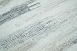 Ivory and Silver fine Wool and Viscose Kilim Rug