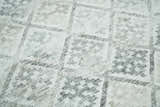 Ivory and Gray Modern Geometrical Hand Woven Wool Rug