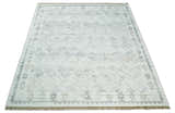 Ivory and Gray Modern Geometrical Hand Woven Wool Rug