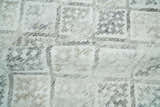 Ivory and Gray Modern Geometrical Hand Woven Wool Rug