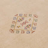 Ivory Border Patterns Hand Loomed Wool Area Rug