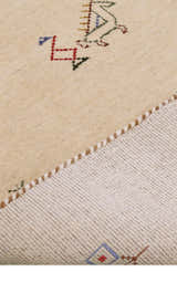 Ivory Border Patterns Hand Loomed Wool Area Rug