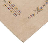 Ivory Border Patterns Hand Loomed Wool Area Rug