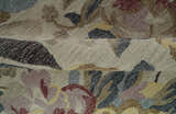 Ivory, Charcoal and Olive Floral Design 8x10 Colorful Hand Tufted wool rug