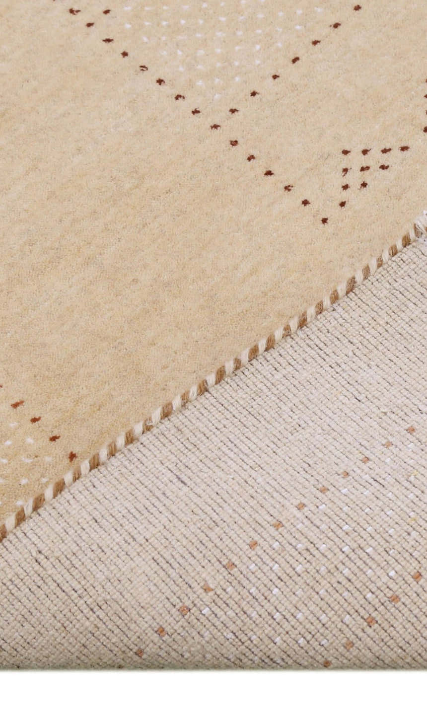 Ivory Contemporary Design Hand Loomed Wool Area Rug