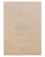 Ivory Contemporary Design Hand Loomed Wool Area Rug