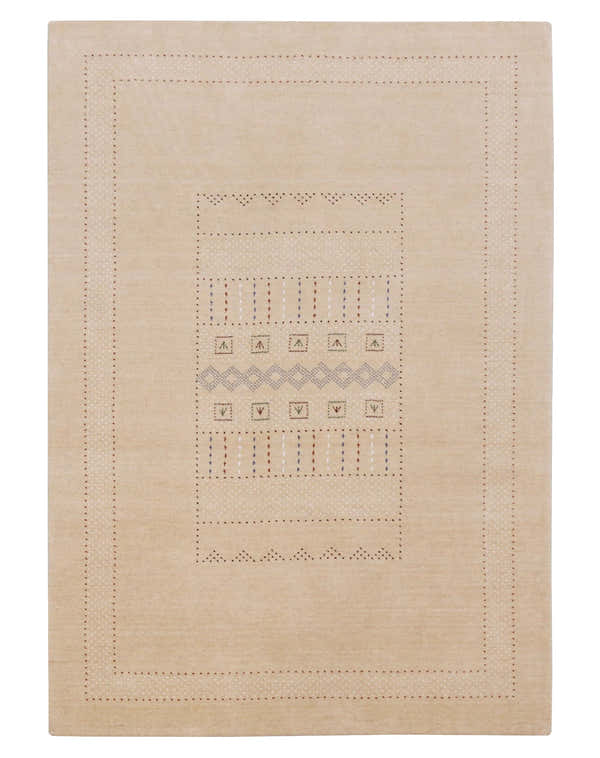 Ivory Contemporary Design Hand Loomed Wool Area Rug