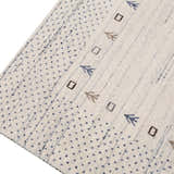Ivory Contemporary Gabbeh Border Design Hand Loomed Wool Rug