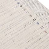 Ivory Contemporary Gabbeh Border Design Hand Loomed Wool Rug