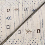 Ivory Contemporary Gabbeh Border Design Hand Loomed Wool Rug