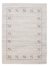 Ivory Gabbeh Border Design Hand Loomed Wool Rug