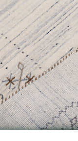 Ivory Gabbeh Border Design Hand Loomed Wool Rug