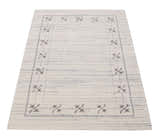 Ivory Gabbeh Border Design Hand Loomed Wool Rug