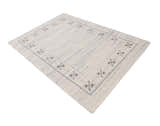 Ivory Gabbeh Border Design Hand Loomed Wool Rug