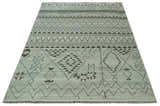 Ivory, Gray and Charcoal Hand Knotted Multi size Southwestern wool area Rug