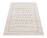 Ivory Modern Tribals Design Hand Loomed Wool Area Rug