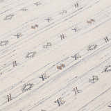 Ivory Modern Tribals Design Hand Loomed Wool Area Rug