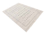 Ivory Modern Tribals Design Hand Loomed Wool Area Rug