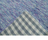 Ivory, Purple and Blue Abstract Solid Hand Tufted Natural Wool Rug