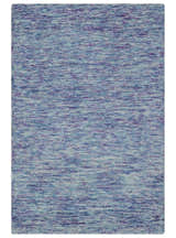 Ivory, Purple and Blue Abstract Solid Hand Tufted Natural Wool Rug