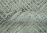 Ivory, Silver and Charcoal Modern Geometrical Puzzle Design hand knotted Custom Made wool Area Rug