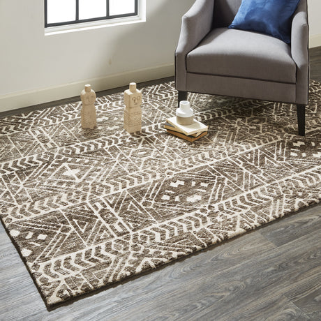 Feizy Colton Modern Southwestern - Brown/Taupe/Ivory Area Rug