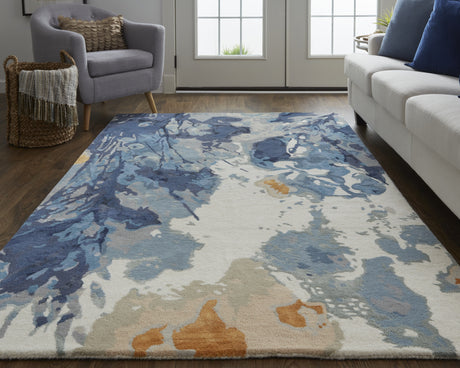 Feizy Dafney Transitional Floral & Botanical - Blue Area Rug