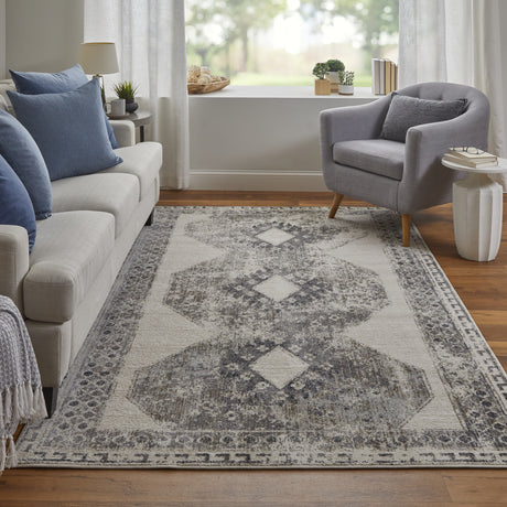 Feizy Kano Transitional Distressed - Ivory/Taupe/Gray Area Rug