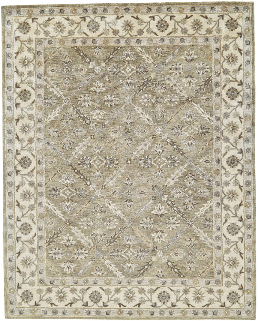 Feizy Eaton Traditional Oriental - Green/Brown/Taupe Area Rug