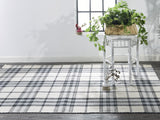 Feizy Crosby Transitional Plaid - Ivory/Blue/Black Area Rug - Clearance