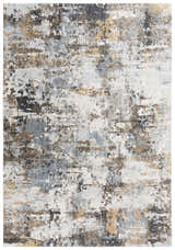 Abstract Rizzy JAS732 area rug in beige, black, blue, dark red, and ivory. Machine woven recycled polyester. Design-Rectangle