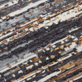 Close-up of the Rizzy JAS734 area rug. Abstract design in beige, dark red, gray, ivory, and rust. Machine woven texture. Texture
