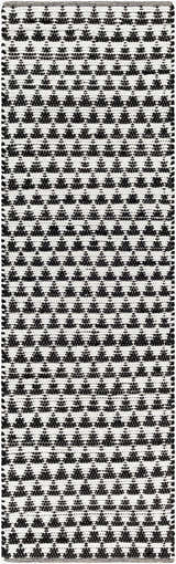 Close-up of the hand woven Gzifa Jute Rug. Beige and dark gray geometric pattern. Contemporary style. Design-Runner-268