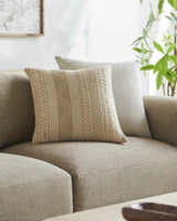 Jira Beige Square Throw Pillow