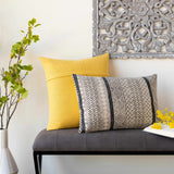 Yedisu Mustard Yellow Button Throw Pillow - Clearance
