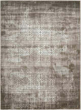 Close-up of the Nourison Karma Ash Vintage Indoor Area Rug, showcasing its distressed pattern and neutral ash tones.