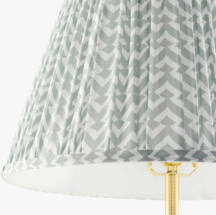 Tan Traditional Floor Lamp with linen details for living rooms or reading corners