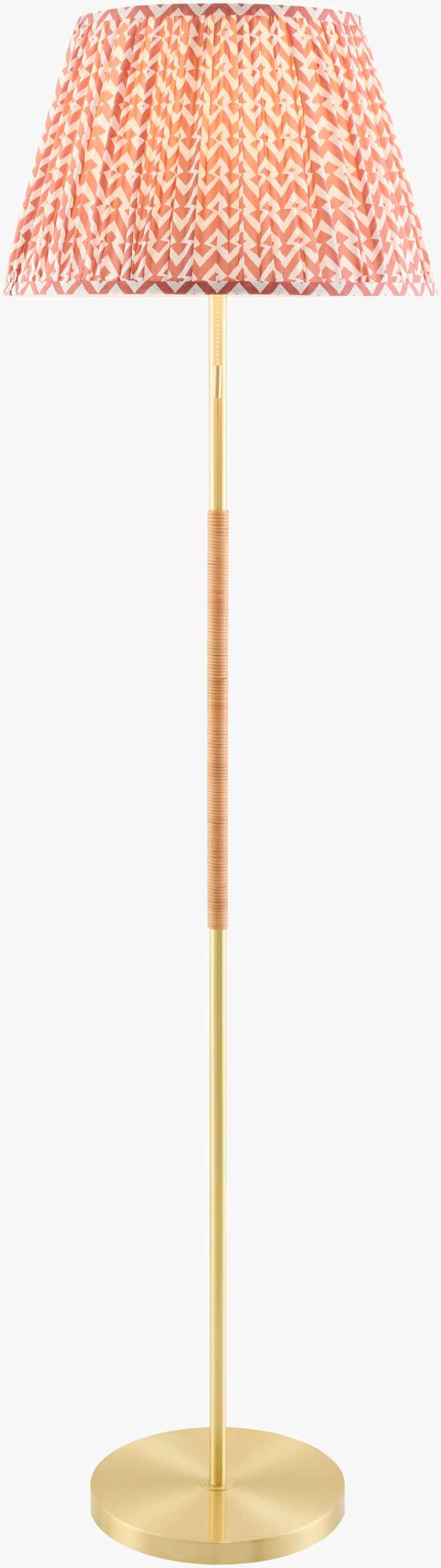 Red Traditional Floor Lamp with linen details for living rooms or reading corners