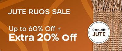 Extra 20% discount on selected rugs. Use code: JUTE 