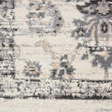 Close-up of the Nourison Fusion Cream Grey Vintage Area Rug showing its soft texture and detailed vintage pattern.