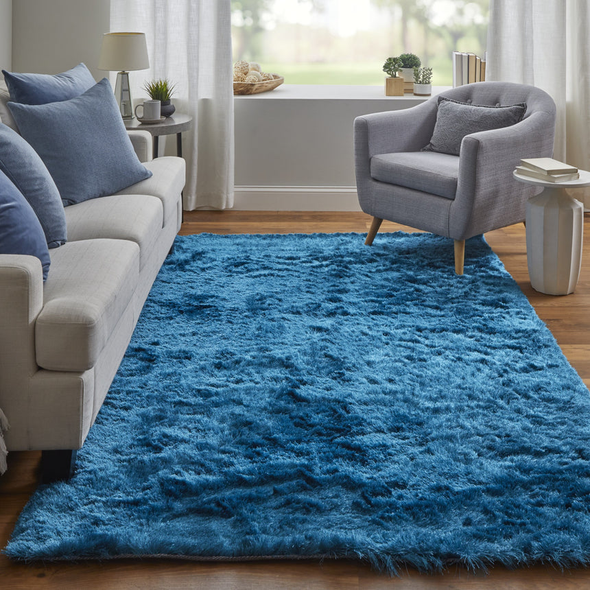 Feizy Indochine Modern Solid - Blue Area Rug