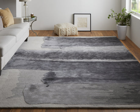 Feizy Anya Transitional Abstract - Gray/Blue/Ivory Area Rug