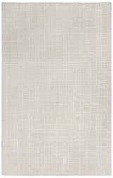 Close-up of the ivory Rizzy JZZ973 area rug. Hand-tufted wool rug with a contemporary, abstract grid pattern. Design-Rectangle
