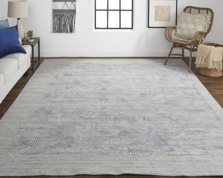 Feizy Elias Modern Abstract - Gray/Blue Area Rug - Clearance