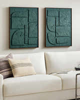 Soft Deep Teal Modern Framed Wall Art for modern gallery walls